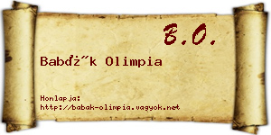 Babák Olimpia névjegykártya